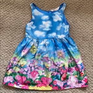 Almost New H&M Pastel Cloud and Floral Watercolor Dress